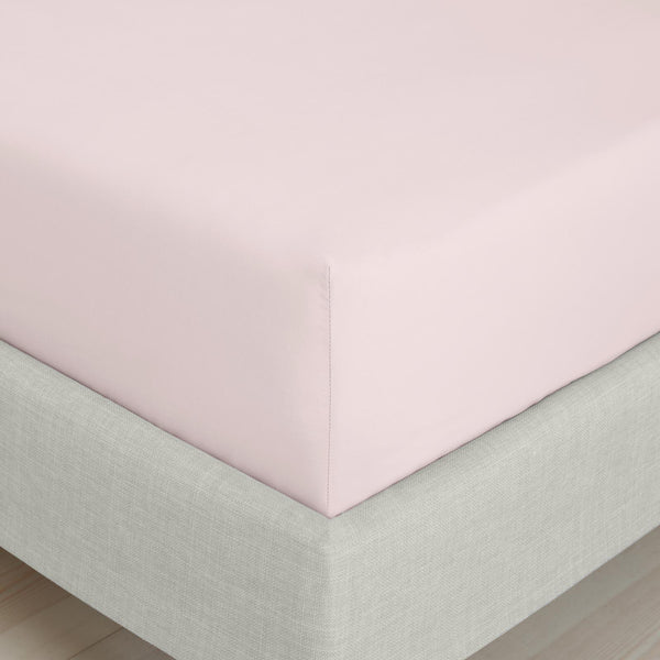 200TC Cotton Percale Fitted Sheet Blush