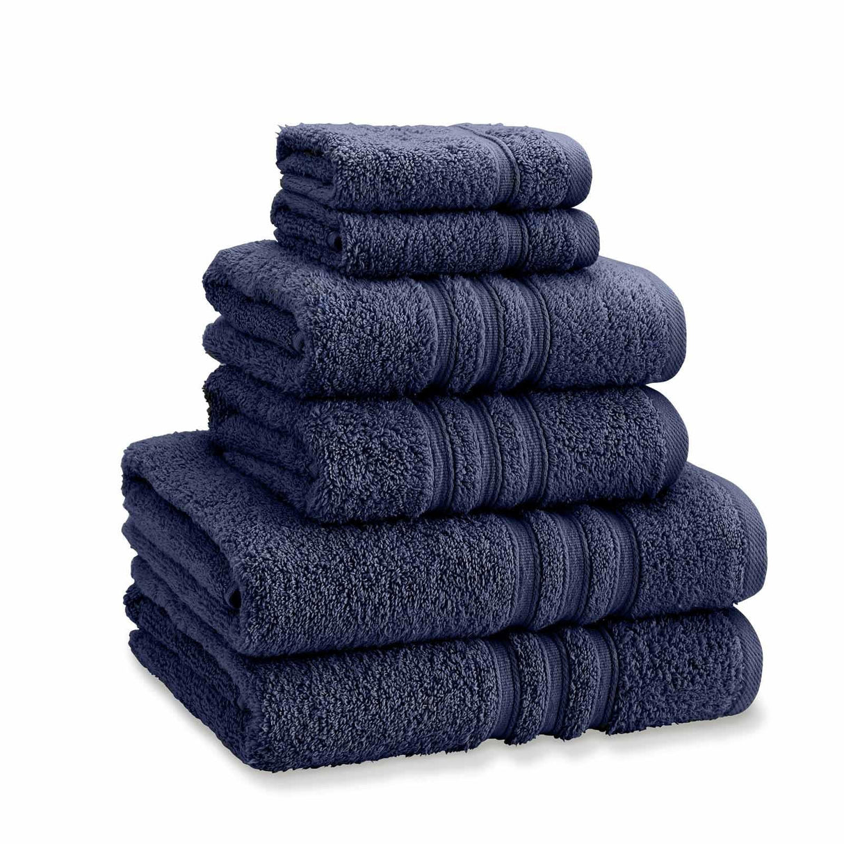Catherine Lansfield Zero Twist 6 Piece Cotton Towel Bale Set 500GSM - Navy