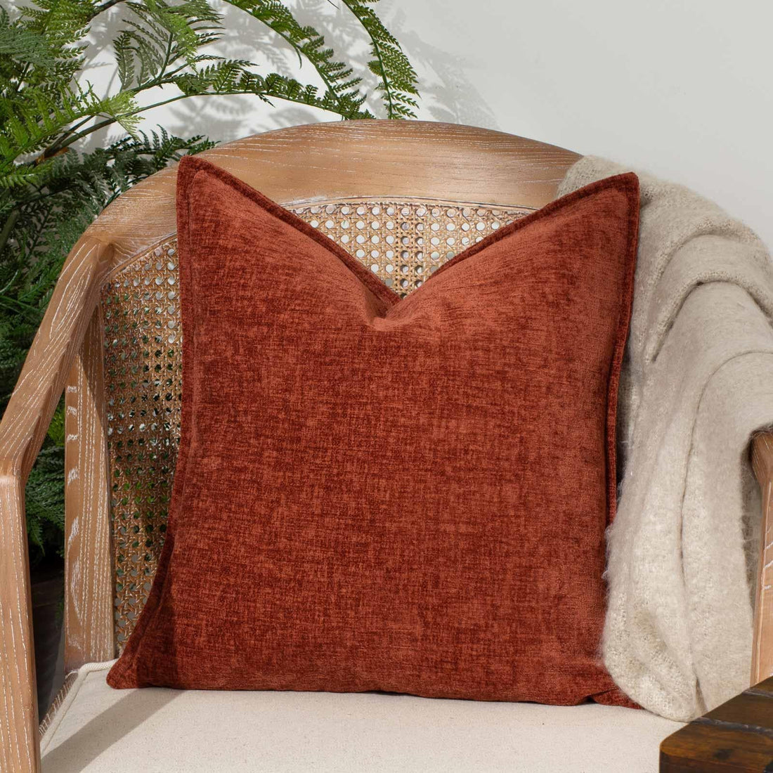 Buxton Super Soft Burnt Orange Cushion Cover 50cm x 50cm (50cmx50cm)