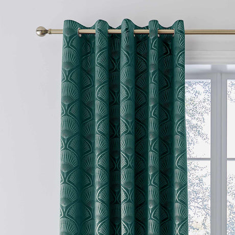 Art Deco Pearl Eyelet Curtains by Catherine Lansfield