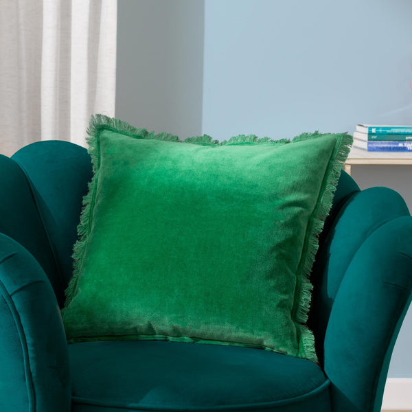 Gracie Velvet Cushion Cover Emerald