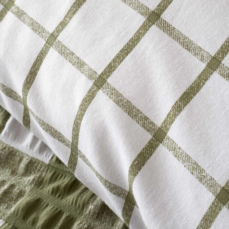 Catherine Lansfield Brushed Seersucker Gingham Cosy Duvet Cover Set 4