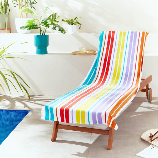 Rainbow Stripe Sun Lounger Towel