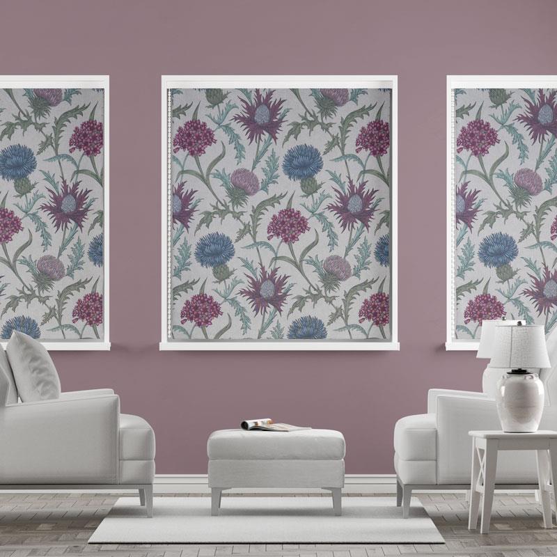 Acanthium Foxglove Made To Measure Roman Blind by Style Furnishings