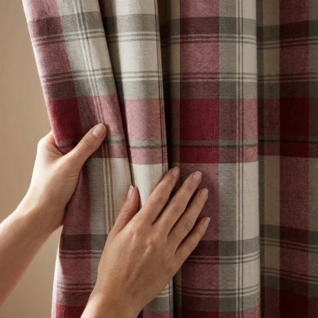 Balmoral Tartan Check Eyelet Curtains Ready Made 8