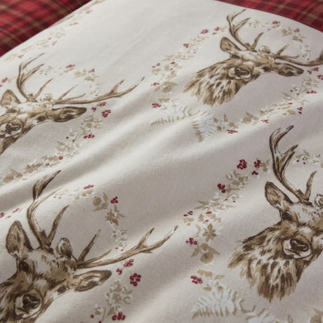 Angus Stag Flannelette Duvet Cover Set - Red image 4