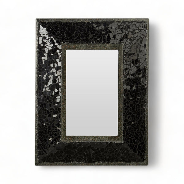 Elegant Black Mosaic Photo Frame for 4x6" Photos