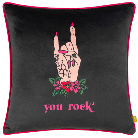 Inked You Rock Cushion Cover by furn.