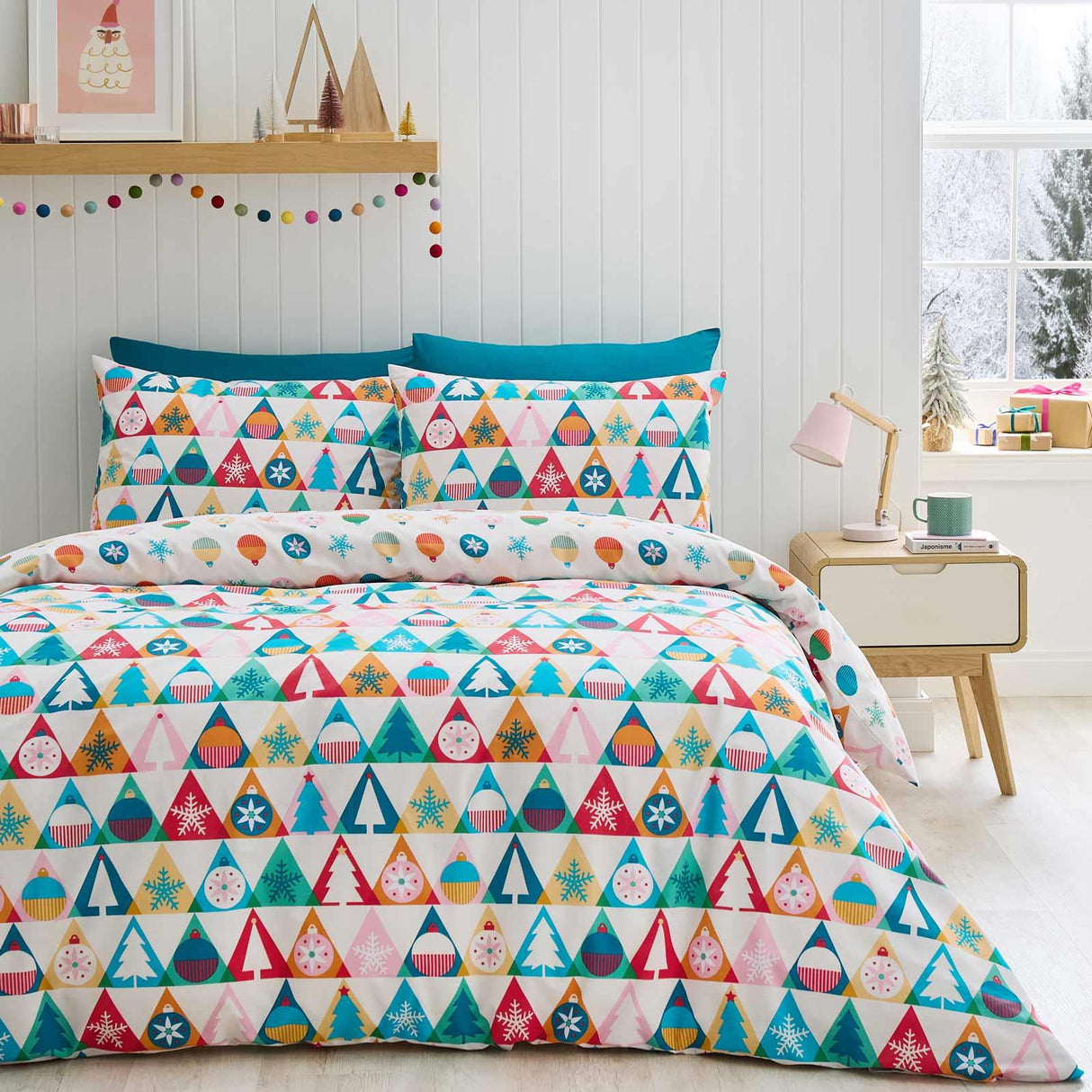 Christmas Geo Duvet Cover Set by Catherine Lansfield