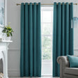 Laurence Llewelyn-Bowen Montrose Velvet Blackout Ready Made Eyelet Curtains - Teal