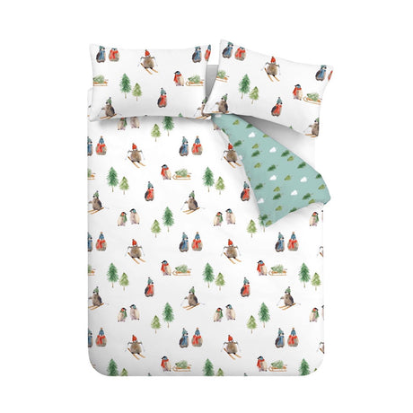 Catherine Lansfield Snowy Penguin Brushed Cotton Flannelette Duvet Cover Set 6