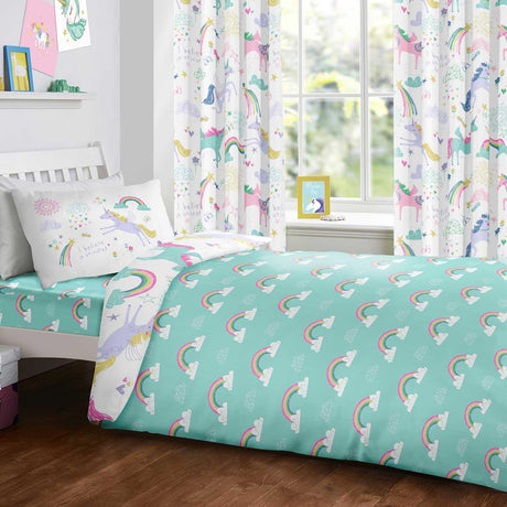 Rainbow Unicorn Kids Duvet Cover Set by Bedlam