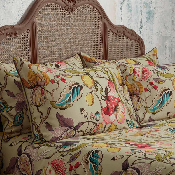 Morton Floral Cotton Sateen Chintz Pillowcase Pair - Ideal