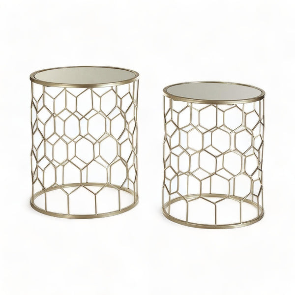 Set of 2 Curved Intersecting Lines Champagne Tables