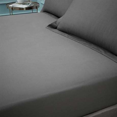 Bianca 180 Thread Count Egyptian Cotton 34cm Deep Fitted Sheet - Charcoal