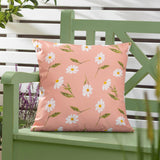 Daisies Floral Outdoor Cushion Cover Pink 17" x 17" (43cm x 43cm) by Wylder Nature