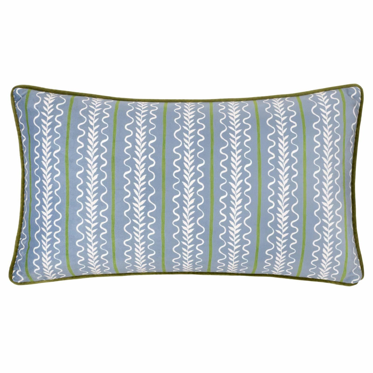 Albera Stripe Piped Velvet Cushion Cover 12" x 20" by Wylder Nature