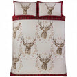 Angus Stag Flannelette Duvet Cover Set - Red