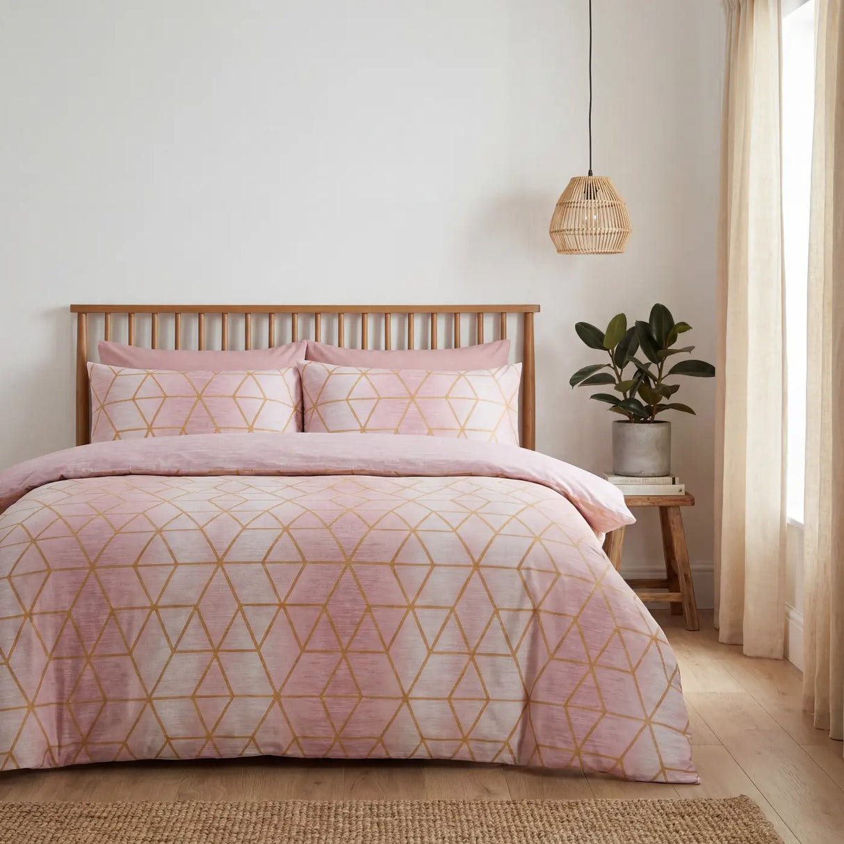 Calvin Duvet Cover Set - Blush