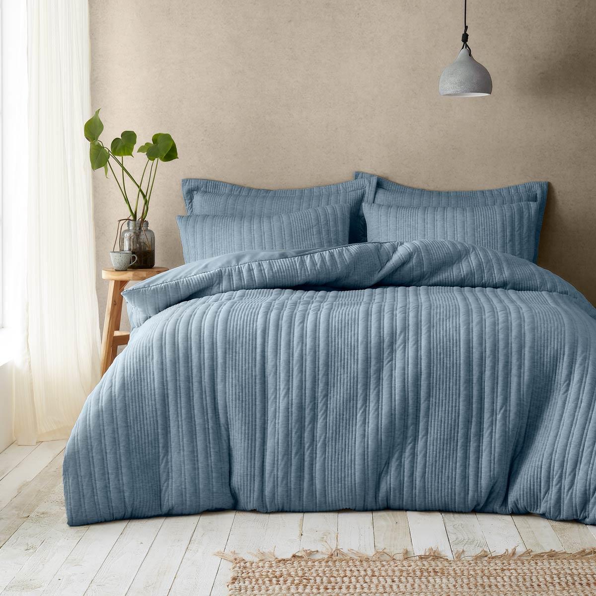 Pineapple Elephant Tamba Stripe Duvet Cover Set - Chambray