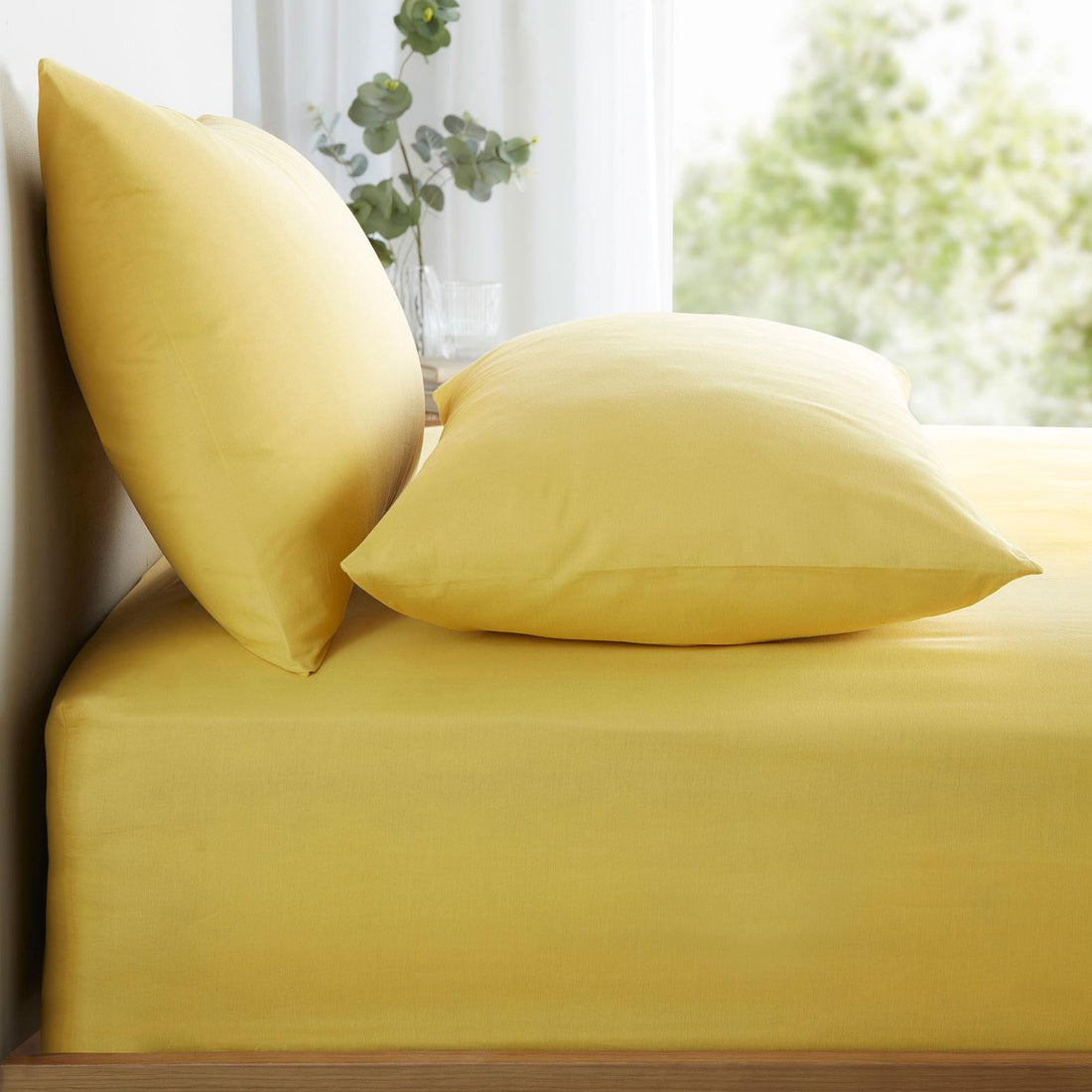 Pure Cotton Housewife Pillowcases Soft Breathable Bedding - Yellow