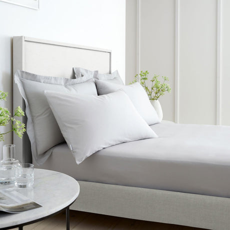 Bianca 200 Thread Count Cotton Percale 32cm Deep Fitted Sheet - Grey