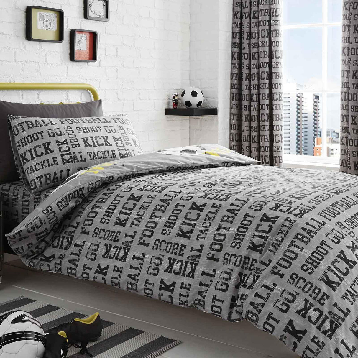 Football Printed Duvet Cover Set by Bedlam