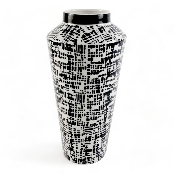 Ceramic Vase Black and White 33cm