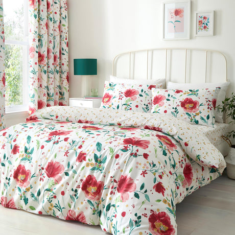 Dreams & Drapes Design Abstract Poppy Floral Polycotton Duvet Cover Set 5