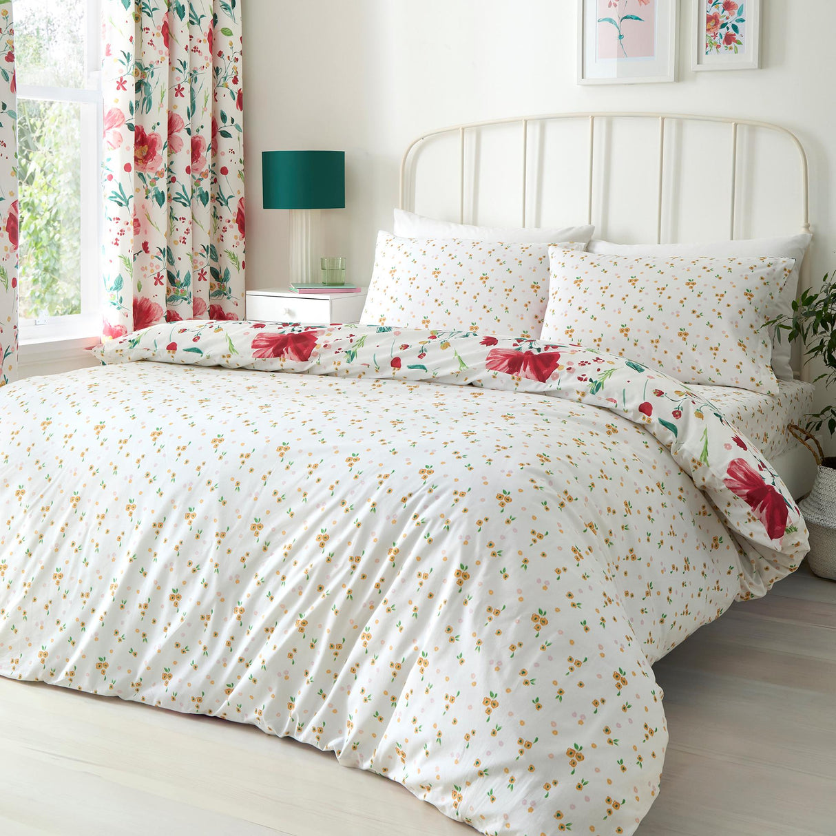 Dreams & Drapes Design Abstract Poppy Floral Polycotton Duvet Cover Set 2
