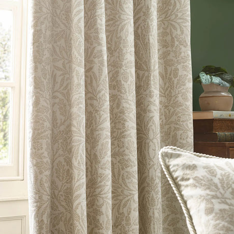Acorn Tonal Tape Top Pencil Pleat Curtains by Morris & Co