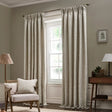 Acorn Tonal Tape Top Pencil Pleat Curtains - Linen