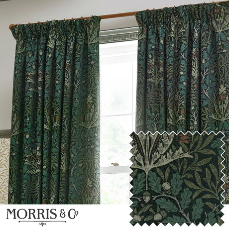 Acorn Tape Top Pencil Pleat Curtains by Morris & Co