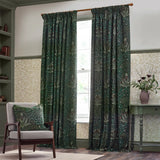 Acorn Tape Top Pencil Pleat Curtains - Thyme / Forest