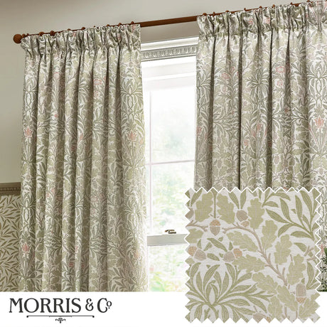 Acorn Tape Top Pencil Pleat Curtains by Morris & Co
