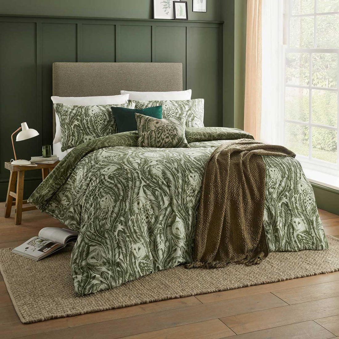 Albus Forest Green Duvet Cover Bedding Set