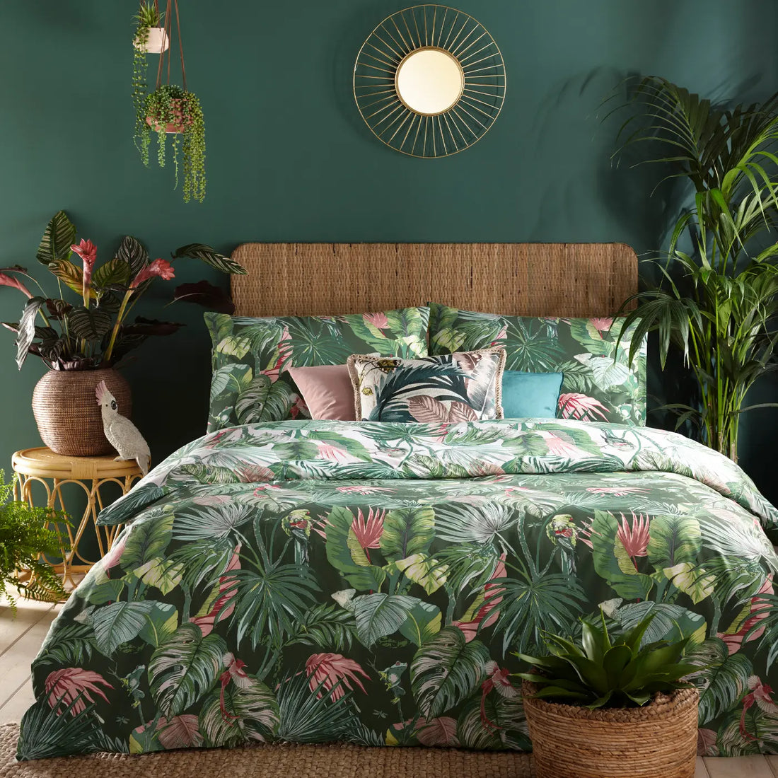 Amazonia Polycotton Duvet Cover Set - Jade