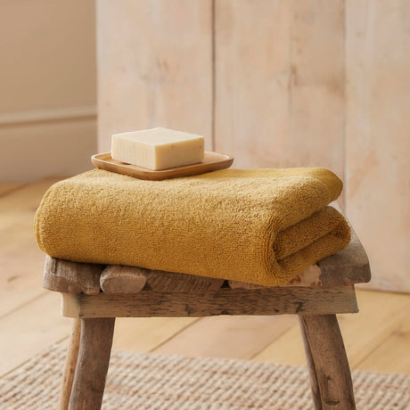 Abode Eco 600gsm Recycled Cotton Towel - Ochre - Abode Eco Towels In Ochre 2