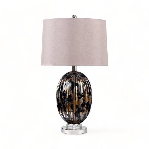 Abstract Ribbed Glass Table Lamp 67cm