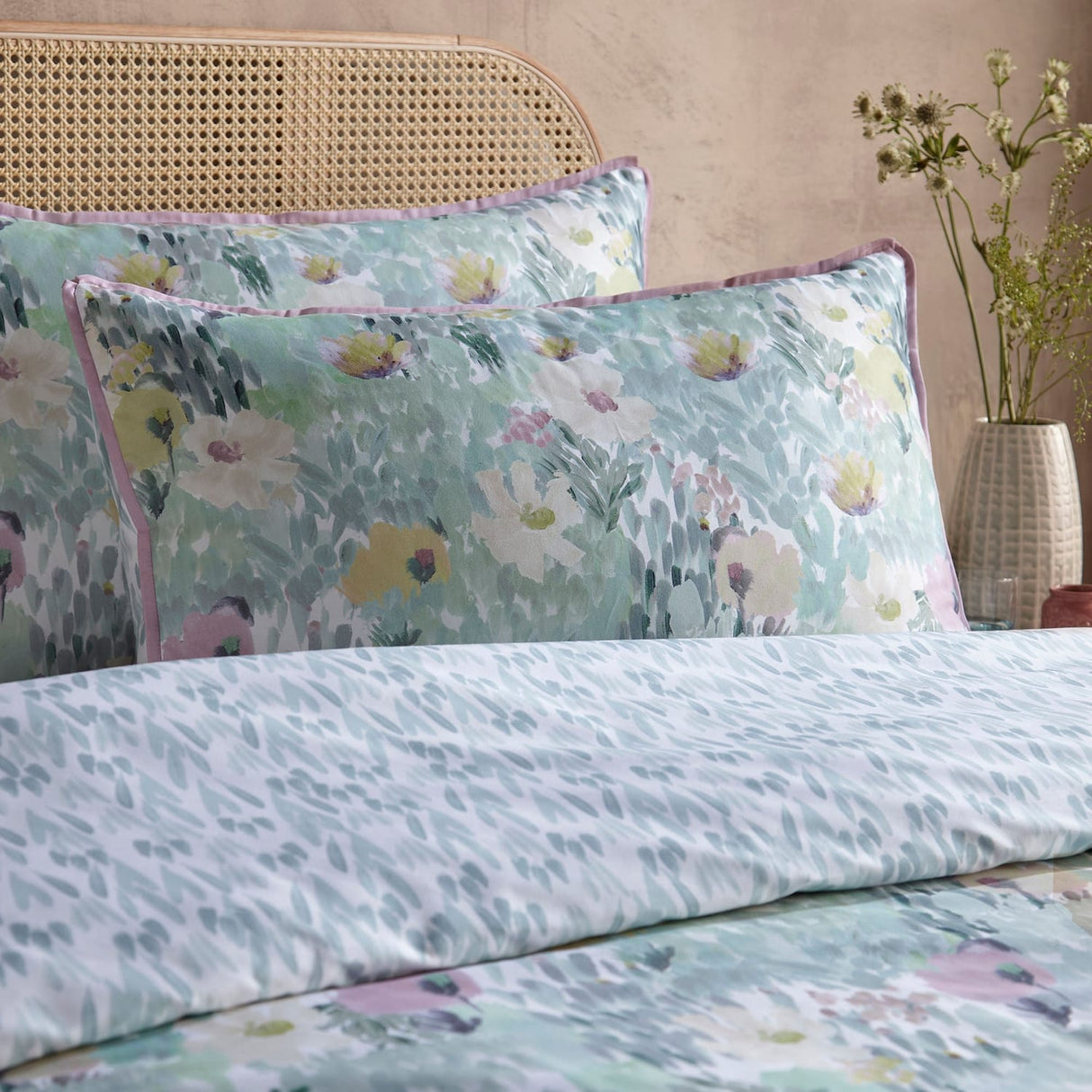 Abstract Floral Green 100% Cotton Duvet Cover Set - Abstract Floral Duvet Cover Set In Green 2
