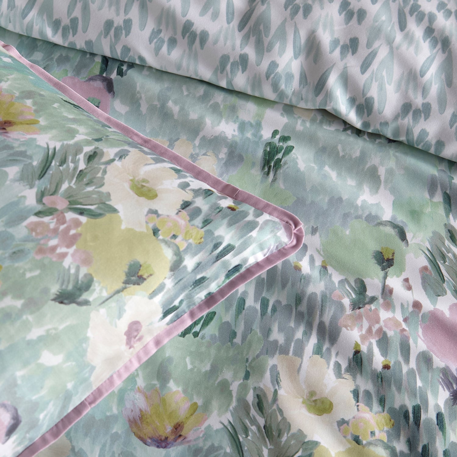 Abstract Floral Green 100% Cotton Duvet Cover Set - Abstract Floral Duvet Cover Set In Green 3