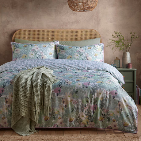 Abstract Floral Green 100% Cotton Duvet Cover Set - Abstract Floral Duvet Cover Set In Green 5