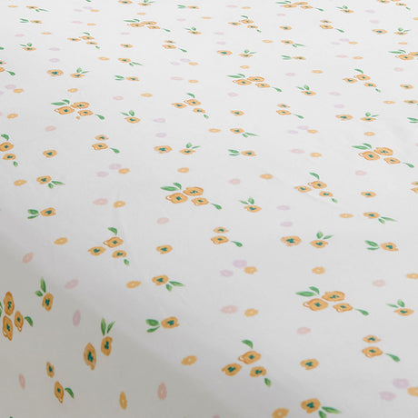 Abstract Poppy Floral Polycotton 28cm Deep Fitted Sheet - Abstract Poppy 28Cm Fitted Bed Sheet In White 2