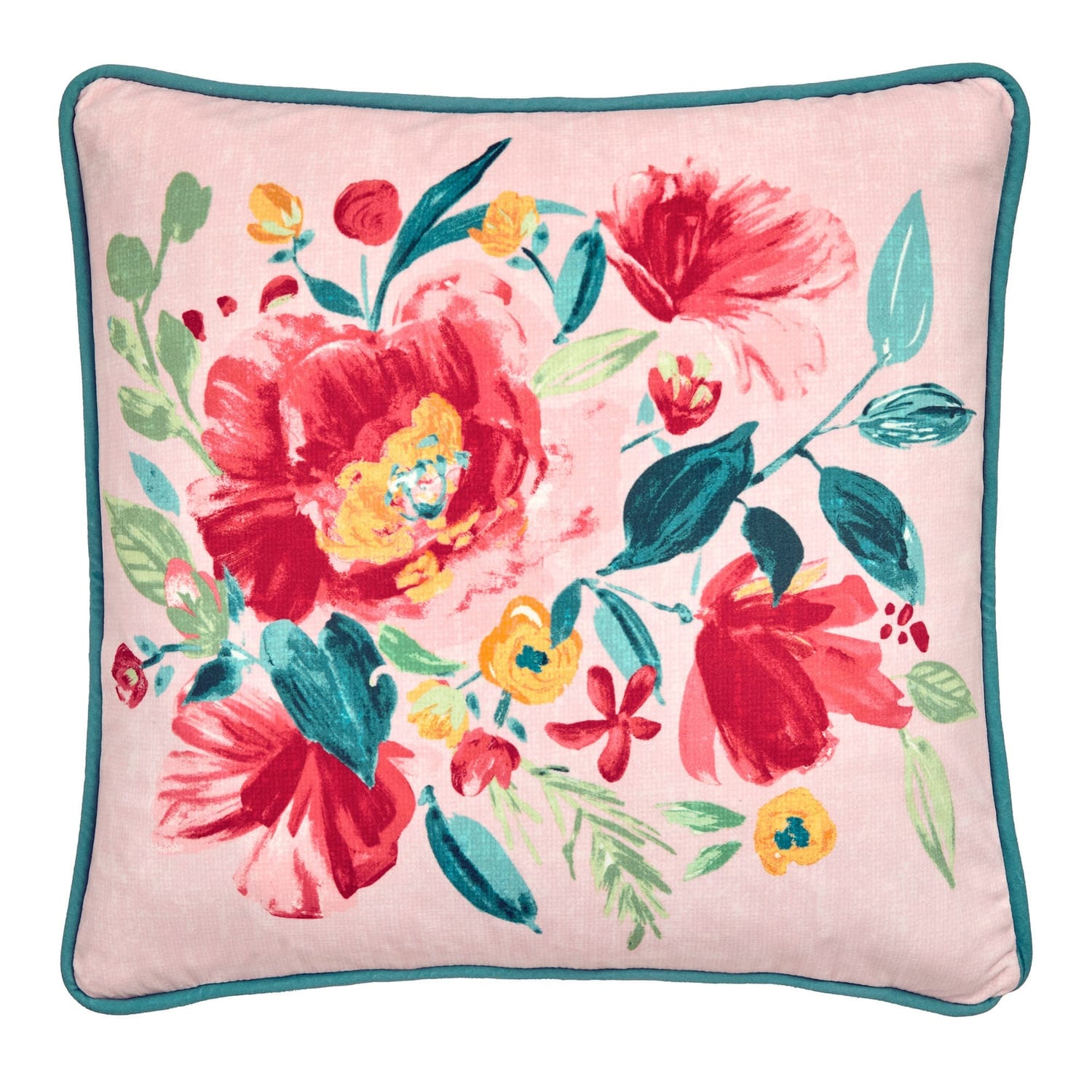 Design Abstract Poppy Red Floral Print Filled Cushion - Abstract Poppy Cushion In Red 43 X 43Cm 3