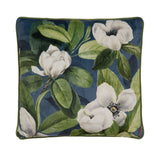 Alaya Floral Velvet Teal Filled Cushion
