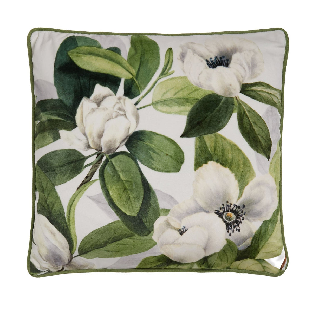 Alaya Floral Velvet Teal Filled Cushion - Alaya Cushion In Teal 43 X 43Cm 2