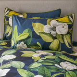 Alaya 200 Thread Count Cotton Floral Navy Duvet Cover Set - Alaya Duvet Cover Set In Dark Teal 2