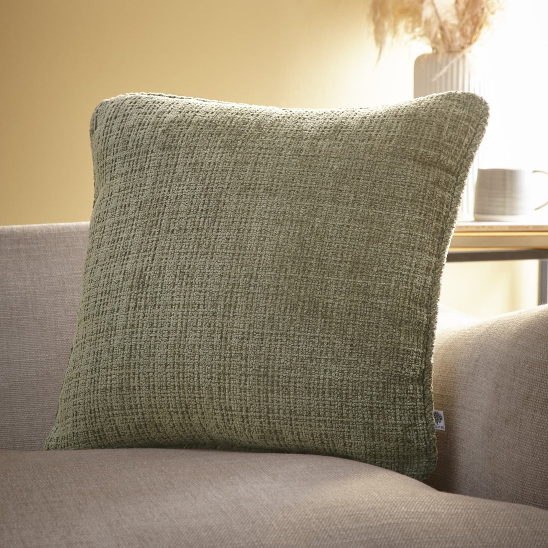 Alba Chenille Green Cushion Cover 43cm x 43cm (17")