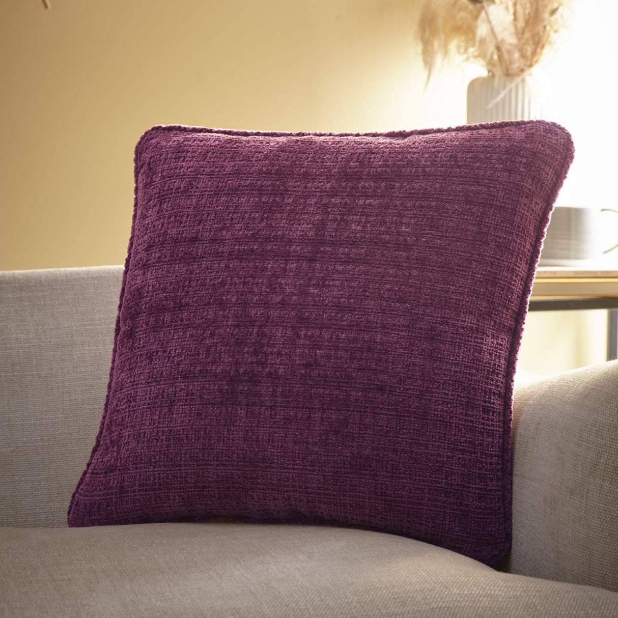 Alba Chenille Cushion Cover 43cm x 43cm (17") - Wine