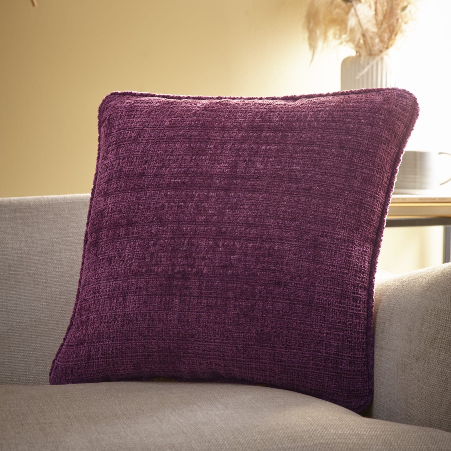 Alba Chenille Cushion Cover 43cm x 43cm (17") - Wine